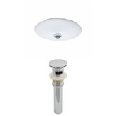 19.5-Inch W x 16.25-Inch D Oval Undermount Sink Set In White And Drain