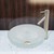Brushed Nickel White Frost Glass Vessel Sink and Dior Faucet Set