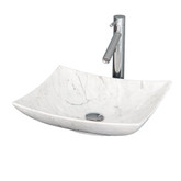 Arista Vessel Vanity Bathroom Sink in White Carrera Marble