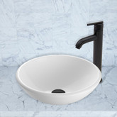 Matte Black White Phoenix Stone Vessel Sink and Seville Faucet Set