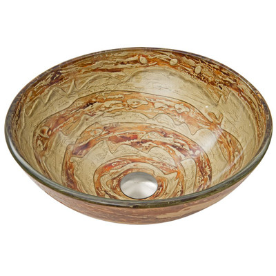 Mocha Swirl Glass Vessel Bathroom Sink