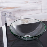 Chrome Crystalline Glass Vessel Sink and Duris Vessel Faucet Set