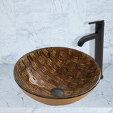 Matte Black Playa Glass Vessel Sink and Seville Faucet Set