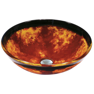 Auburn and Mocha Glass Vessel Bathroom Sink