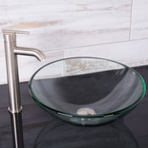 Brushed Nickel Crystalline Glass Vessel Sink and Seville Vessel Faucet Set
