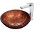 Chrome Mahogany Moon Vessel Sink in Copper with Chrome Faucet
