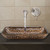 Brushed Nickel Rectangular Golden Greek Glass Vessel Sink and Wall Mount Faucet