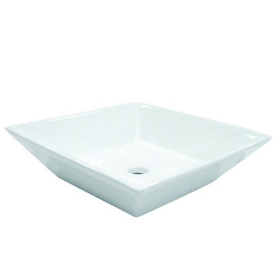 Square Vitreous China Vessel Sink in White
