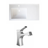 34-Inch. W x 18-Inch. D Ceramic Top Set In White Color With Single Hole CUPC Faucet