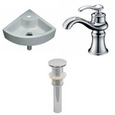 19-Inch W x 19-Inch D Unique Vessel Set In White Color With Single Hole CUPC Faucet And Drain