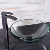 Matte Black Crystalline Glass Vessel Sink and Duris Vessel Faucet Set in a