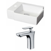 16.25-Inch W x 12-Inch D Rectangle Vessel Set In White Color With Single Hole CUPC Faucet