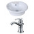 19-Inch W x 15-Inch D Oval Vessel Set In White Color With Single Hole CUPC Faucet