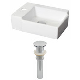 16.25-Inch W x 12-Inch D Rectangle Vessel Set In White Color And Drain