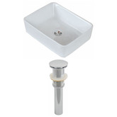 19-Inch W x 14-Inch D Rectangle Vessel Set In White Color And Drain