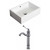 20-Inch W x 14-Inch D Rectangle Vessel Set In White Color With Deck Mount CUPC Faucet