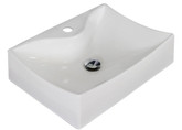21.5- Inch W x 16- Inch D Above Counter Rectangle Vessel In White Color For Single Hole Faucet