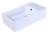 18.9-Inch W x 9.45-Inch D Above Counter Rectangle Vessel In White Color For Single Hole Faucet