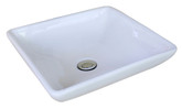 15.75-Inch W x 15.75-Inch D Above Counter Square Vessel In White Color For Wall Mount Faucet