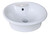 19-Inch W x 15-Inch D Above Counter Round Vessel In White Color For Single Hole Faucet