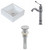 15-Inch W x 15-Inch D Square Vessel Set In White Color With Deck Mount CUPC Faucet And Drain