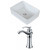 19-Inch W x 14-Inch D Rectangle Vessel Set In White Color With Deck Mount CUPC Faucet