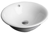 18-Inch W x 18-Inch D Above Counter Round Vessel In White Color For Wall Mount Faucet