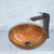 Antique Rubbed Bronze Blazing Fire Glass Vessel Sink and Blackstonian Faucet Set