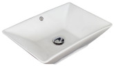 21.5-Inch W x 15-Inch D Above Counter Rectangle Vessel In White Color For Wall Mount Faucet