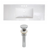 40-Inch W x 18-Inch D Ceramic Top Set In White Color And Drain