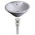 19-Inch W x 19-Inch D Round Vessel Set In White Color And Drain