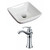16-Inch W x 16-Inch D Square Vessel Set In White Color With Deck Mount CUPC Faucet