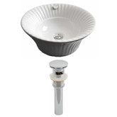 17-Inch W x 17-Inch D Round Vessel Set In White Color And Drain