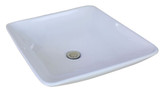 19.69-Inch W x 19.69-Inch D Above Counter Square Vessel In White Color For Deck Mount Faucet