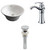 17-Inch W x 17-Inch D Round Vessel Set In White Color With Deck Mount CUPC Faucet And Drain