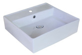 18-Inch W x 18-Inch D Above Counter Rectangle Vessel In White Color For Single Hole Faucet
