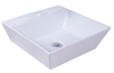 16.93-Inch W x 16.93-Inch D Above Counter Square Vessel In White Color For Single Hole Faucet