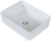 19-Inch W x 14-Inch D Above Counter Rectangle Vessel In White Color For Wall Mount Faucet