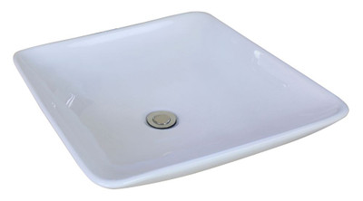 19.69-Inch W x 19.69-Inch D Above Counter Square Vessel In White Color For Wall Mount Faucet