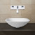Chrome Square Shaped White Phoenix Stone Vessel Sink with Titus Wall Mount Faucet