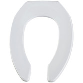 Elongated Commercial Plastic Open Front Less Cover Toilet Seat with STA-TITE Check Hinge in White