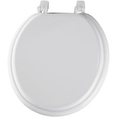 Round Molded Wood Toilet Seat in White