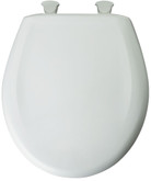Round Plastic Toilet Seat with Whisper Close, Easy Clean & Change Hinge and STA-TITE in White