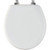 Round Moulded Wood Toilet Seat with Chrome Hinge and  STA-TITE in White