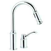 Aberdeen 1 Handle Kitchen Faucet with Matching Pulldown Wand - Chrome Finish