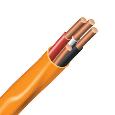 Electrical Cable  Copper Electrical Wire Gauge 10/3 - Romex SIMpull NMD90 10/3 Orange - 30M