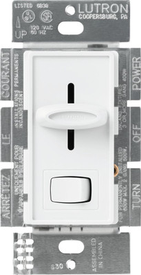 Lutron Skylark 1.5-Amp Singl- Pole 3-Speed Slide-to-off Fan and Light Control, White