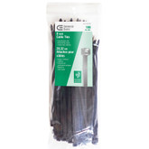 8IN UV BLACK CABLE TIE 100 PACK