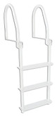 3 Step Flip-Up  Galvalume Dock Ladder, White