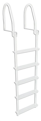 5 Step Flip-Up  Galvalume Dock Ladder, White